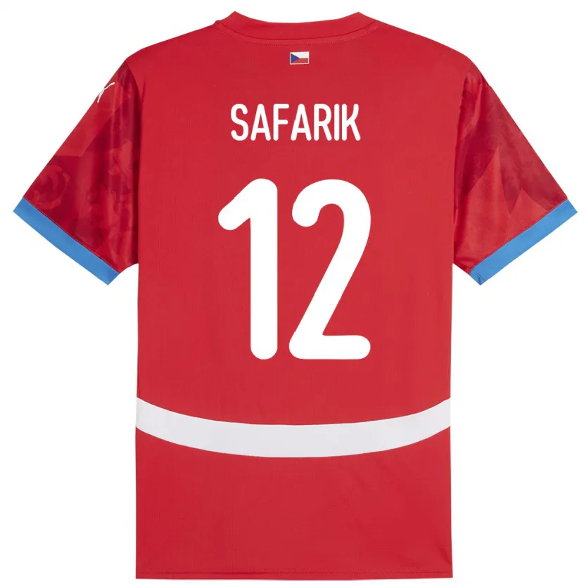 Danxen Barn Tsjekkia Daniel Safarik #12 Rød Hjemmetrøye Drakt Trøye 24-26 Skjorter T-Skjorte