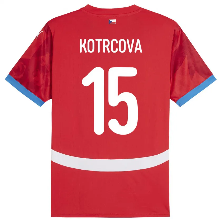 Danxen Barn Tsjekkia Kateřina Kotrčová #15 Rød Hjemmetrøye Drakt Trøye 24-26 Skjorter T-Skjorte