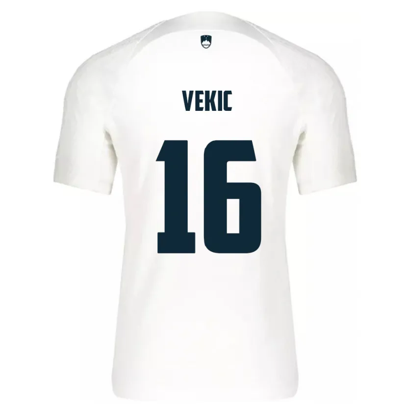 Danxen Barn Slovenia Igor Vekic #16 Hvit Hjemmetrøye Drakt Trøye 24-26 Skjorter T-Skjorte