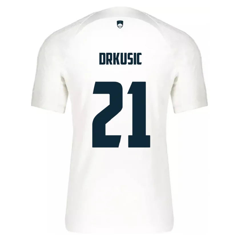Danxen Barn Slovenia Vanja Drkusic #21 Hvit Hjemmetrøye Drakt Trøye 24-26 Skjorter T-Skjorte