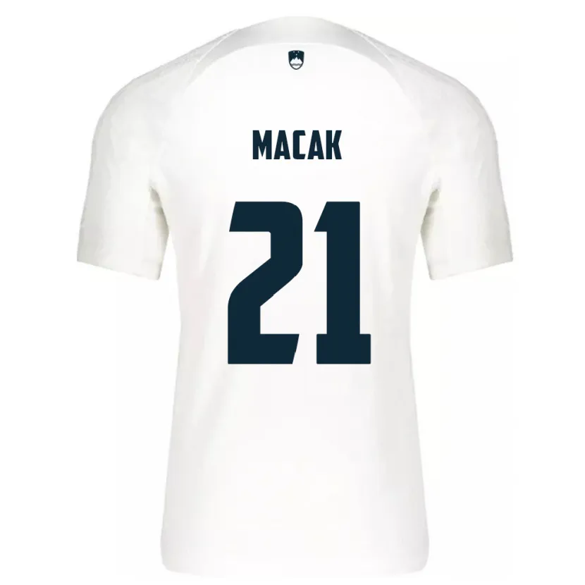 Danxen Barn Slovenia Lucas Macak #21 Hvit Hjemmetrøye Drakt Trøye 24-26 Skjorter T-Skjorte