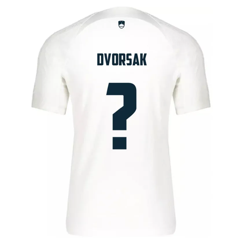 Danxen Barn Slovenia Matej Dvorsak #0 Hvit Hjemmetrøye Drakt Trøye 24-26 Skjorter T-Skjorte