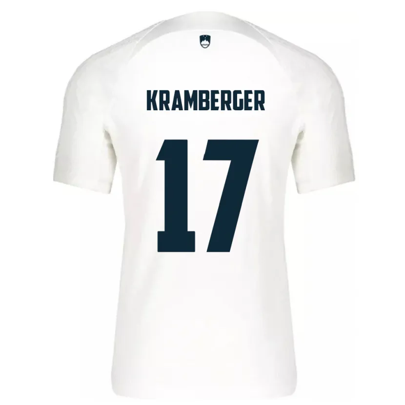 Danxen Barn Slovenia Enej Kramberger #17 Hvit Hjemmetrøye Drakt Trøye 24-26 Skjorter T-Skjorte
