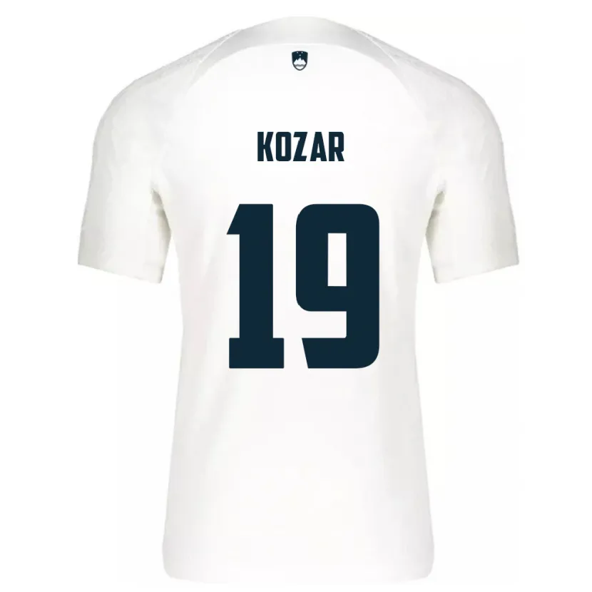Danxen Barn Slovenia Kristjan Kozar #19 Hvit Hjemmetrøye Drakt Trøye 24-26 Skjorter T-Skjorte