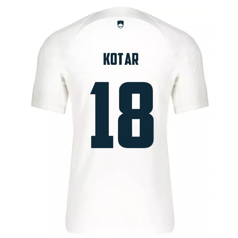 Danxen Barn Slovenia Tristan Kotar #18 Hvit Hjemmetrøye Drakt Trøye 24-26 Skjorter T-Skjorte