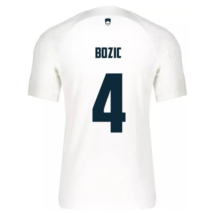 Danxen Barn Slovenia Viktor Bozic #4 Hvit Hjemmetrøye Drakt Trøye 24-26 Skjorter T-Skjorte
