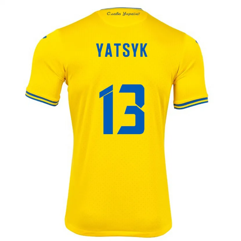 Danxen Barn Ukraina Oleksandr Yatsyk #13 Gul Hjemmetrøye Drakt Trøye 24-26 Skjorter T-Skjorte