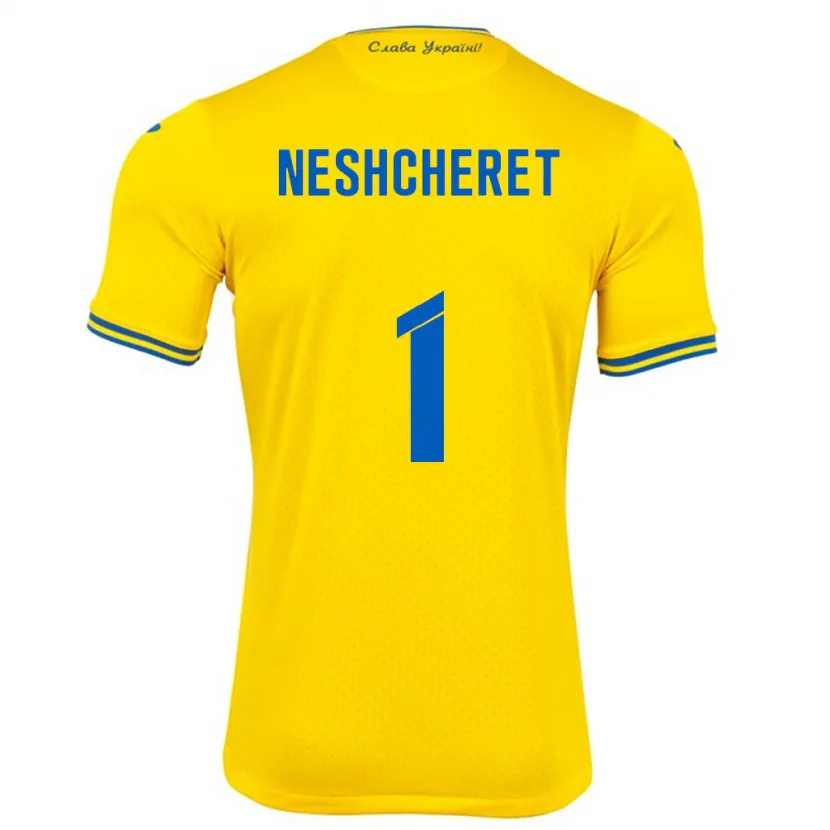 Danxen Barn Ukraina Ruslan Neshcheret #1 Gul Hjemmetrøye Drakt Trøye 24-26 Skjorter T-Skjorte