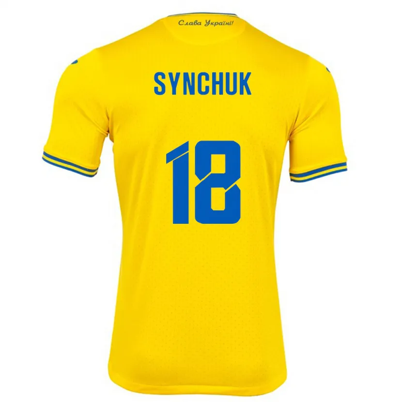 Danxen Barn Ukraina Gennadiy Synchuk #18 Gul Hjemmetrøye Drakt Trøye 24-26 Skjorter T-Skjorte