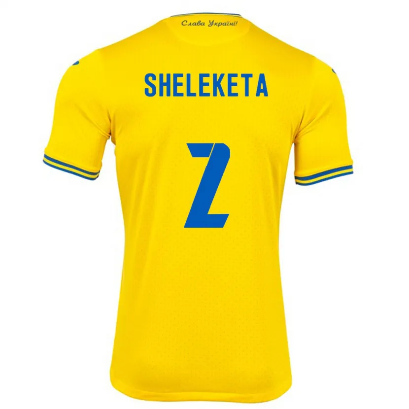 Danxen Barn Ukraina Mykyta Sheleketa #2 Gul Hjemmetrøye Drakt Trøye 24-26 Skjorter T-Skjorte
