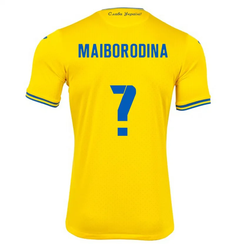 Danxen Barn Ukraina Iryna Maiborodina #0 Gul Hjemmetrøye Drakt Trøye 24-26 Skjorter T-Skjorte