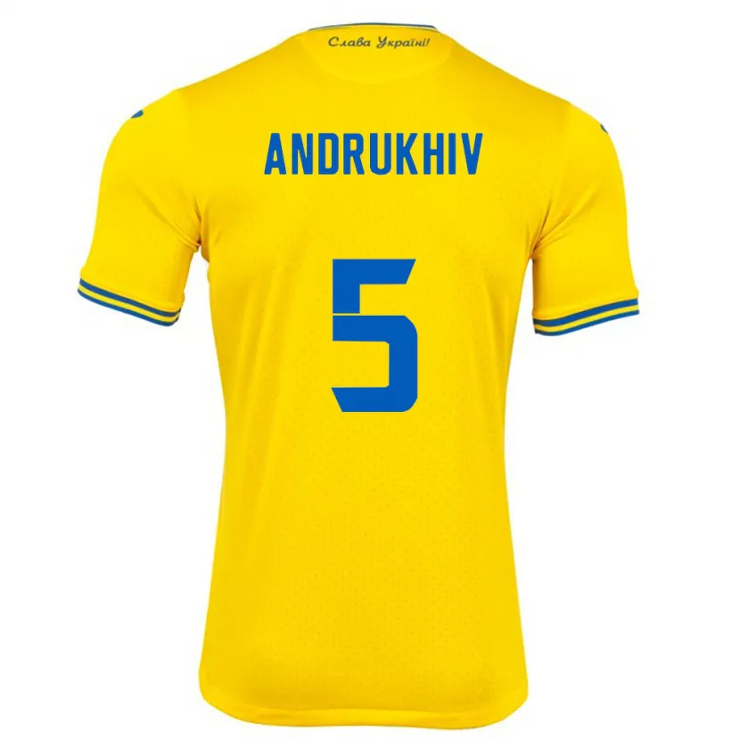 Danxen Barn Ukraina Veronika Andrukhiv #5 Gul Hjemmetrøye Drakt Trøye 24-26 Skjorter T-Skjorte