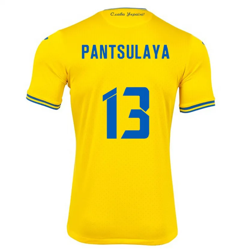 Danxen Barn Ukraina Natiya Pantsulaya #13 Gul Hjemmetrøye Drakt Trøye 24-26 Skjorter T-Skjorte