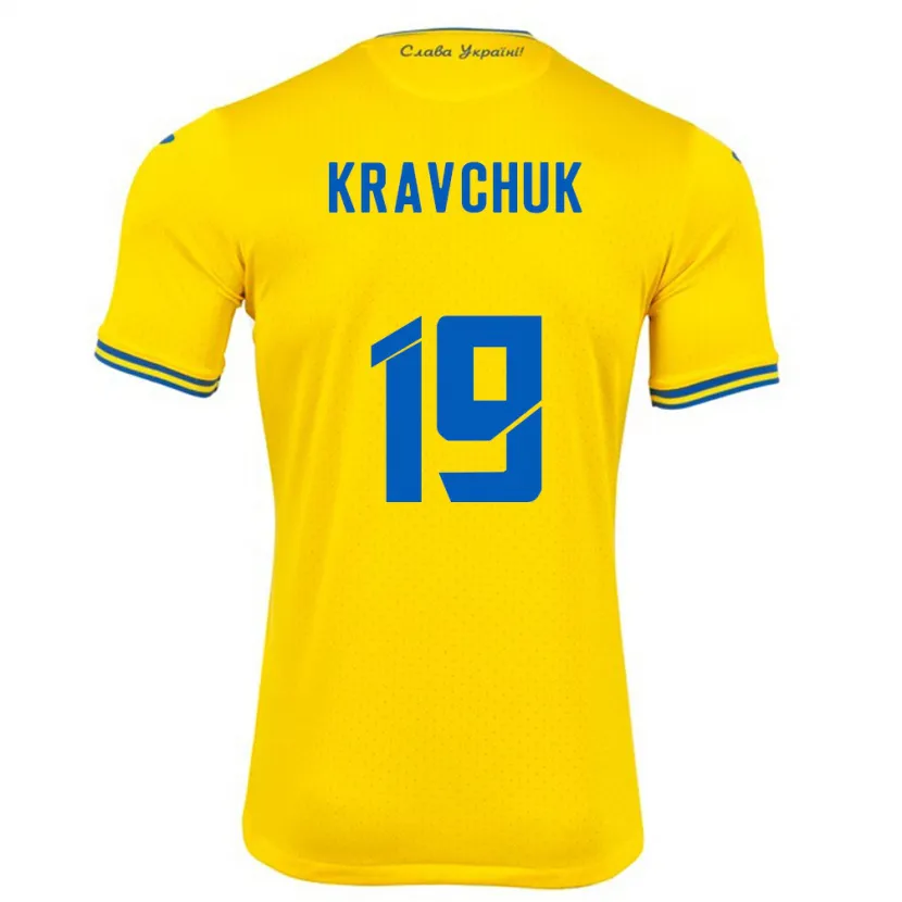 Danxen Barn Ukraina Roksolana Kravchuk #19 Gul Hjemmetrøye Drakt Trøye 24-26 Skjorter T-Skjorte