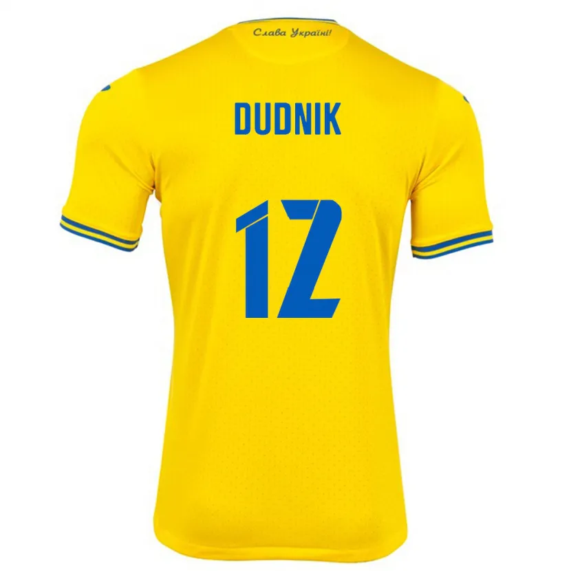Danxen Barn Ukraina Marina Dudnik #12 Gul Hjemmetrøye Drakt Trøye 24-26 Skjorter T-Skjorte