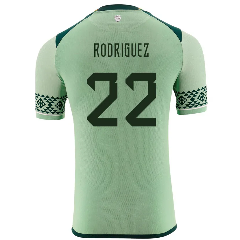 Danxen Barn Bolivia Carlitos Rodriguez #22 Lysegrønn Hjemmetrøye Drakt Trøye 24-26 Skjorter T-Skjorte