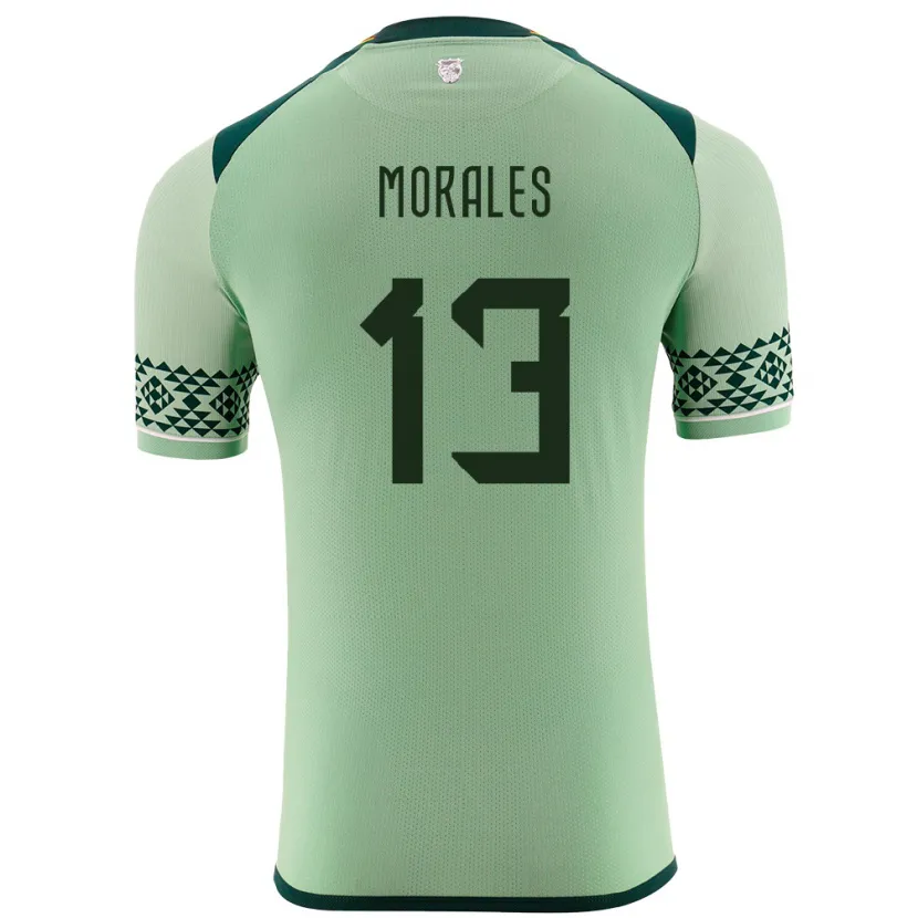 Danxen Barn Bolivia Ericka Morales #13 Lysegrønn Hjemmetrøye Drakt Trøye 24-26 Skjorter T-Skjorte