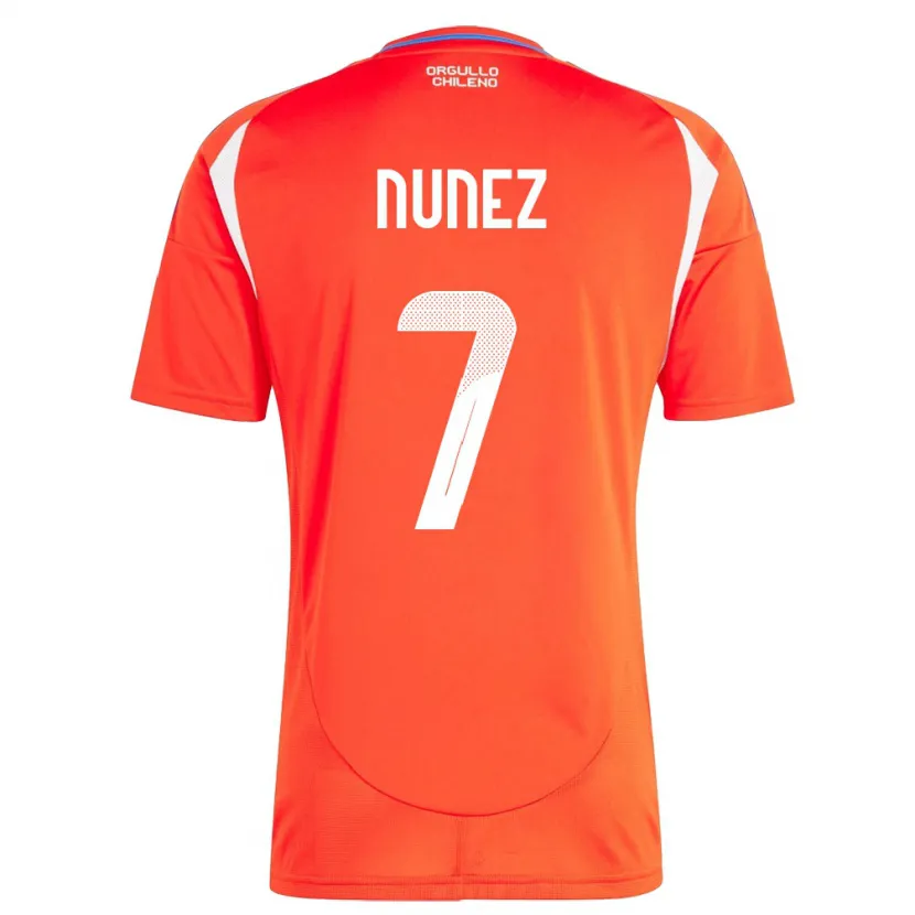 Danxen Barn Chile Marcelino Núñez #7 Rød Hjemmetrøye Drakt Trøye 24-26 Skjorter T-Skjorte
