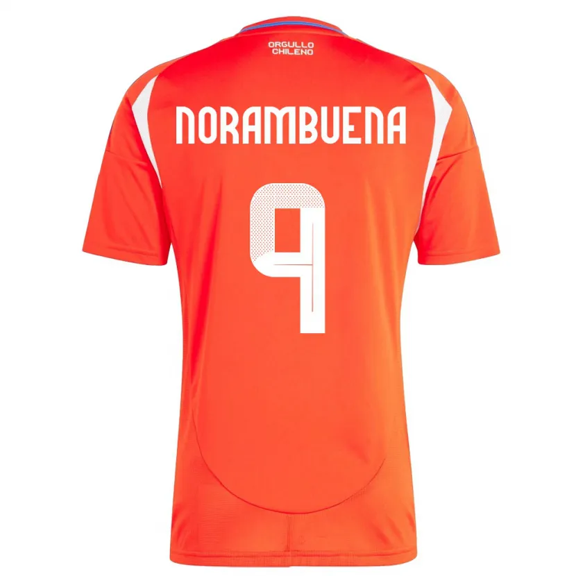 Danxen Barn Chile Gabriel Norambuena #9 Rød Hjemmetrøye Drakt Trøye 24-26 Skjorter T-Skjorte