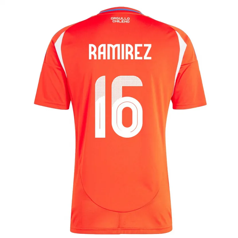Danxen Barn Chile Vicente Ramírez #16 Rød Hjemmetrøye Drakt Trøye 24-26 Skjorter T-Skjorte