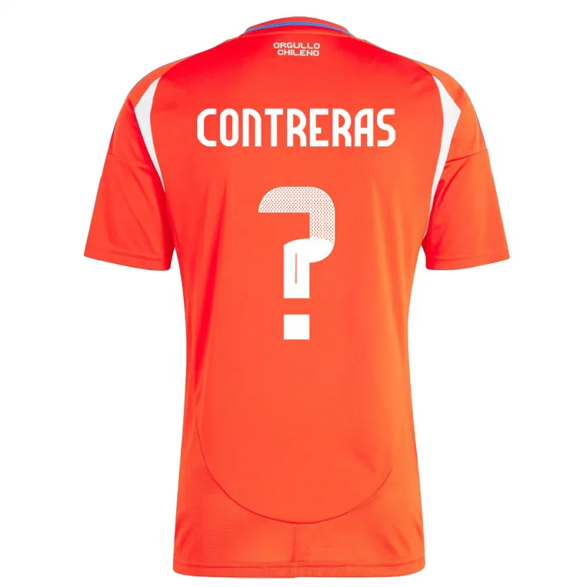 Danxen Barn Chile Mathías Contreras #0 Rød Hjemmetrøye Drakt Trøye 24-26 Skjorter T-Skjorte