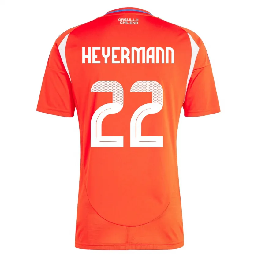 Danxen Barn Chile Agustina Heyermann #22 Rød Hjemmetrøye Drakt Trøye 24-26 Skjorter T-Skjorte