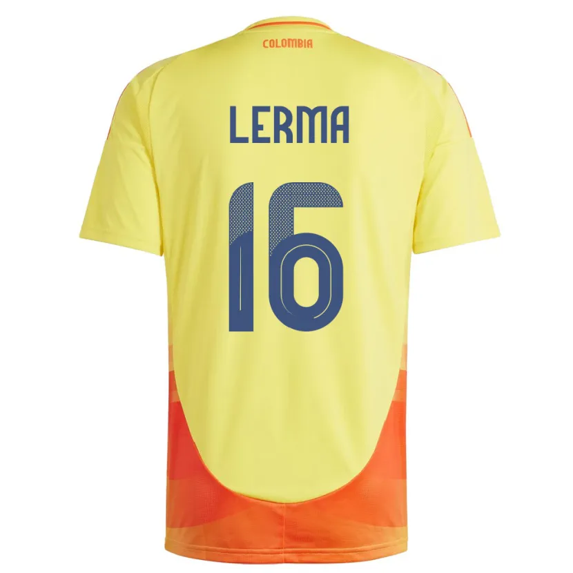 Danxen Barn Colombia Jefferson Lerma #16 Gul Hjemmetrøye Drakt Trøye 24-26 Skjorter T-Skjorte