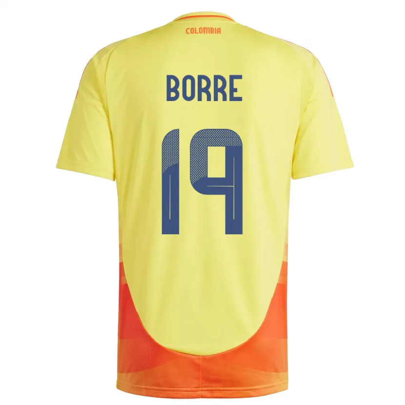 Danxen Barn Colombia Rafael Borré #19 Gul Hjemmetrøye Drakt Trøye 24-26 Skjorter T-Skjorte