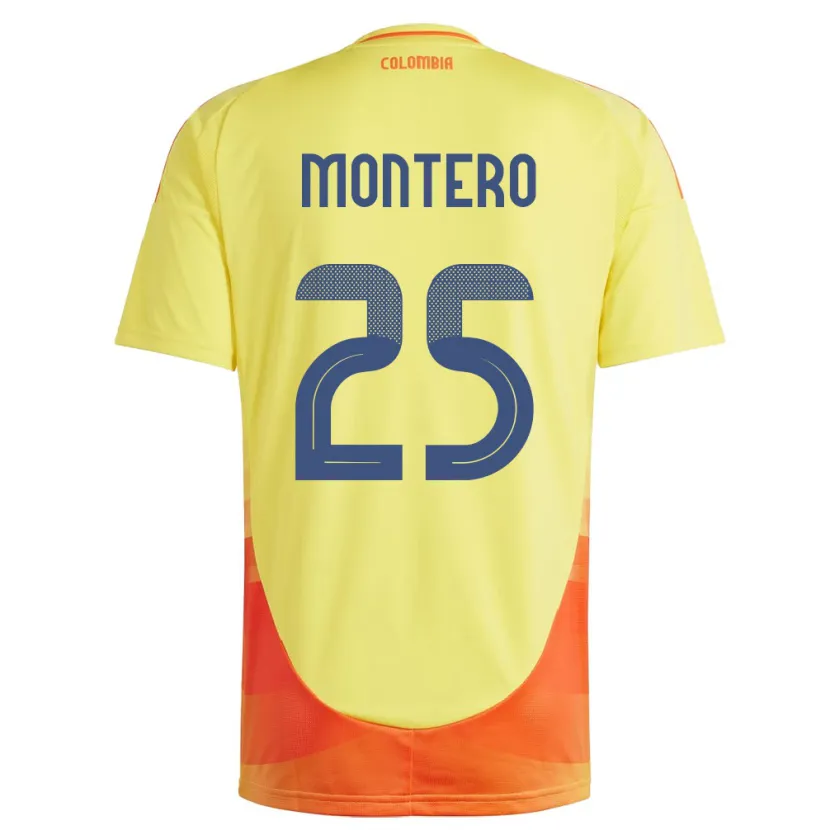 Danxen Barn Colombia Álvaro Montero #25 Gul Hjemmetrøye Drakt Trøye 24-26 Skjorter T-Skjorte