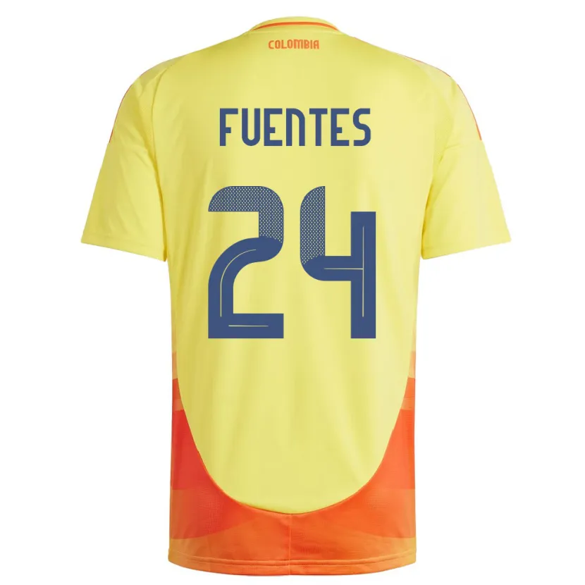 Danxen Barn Colombia Gabriel Fuentes #24 Gul Hjemmetrøye Drakt Trøye 24-26 Skjorter T-Skjorte