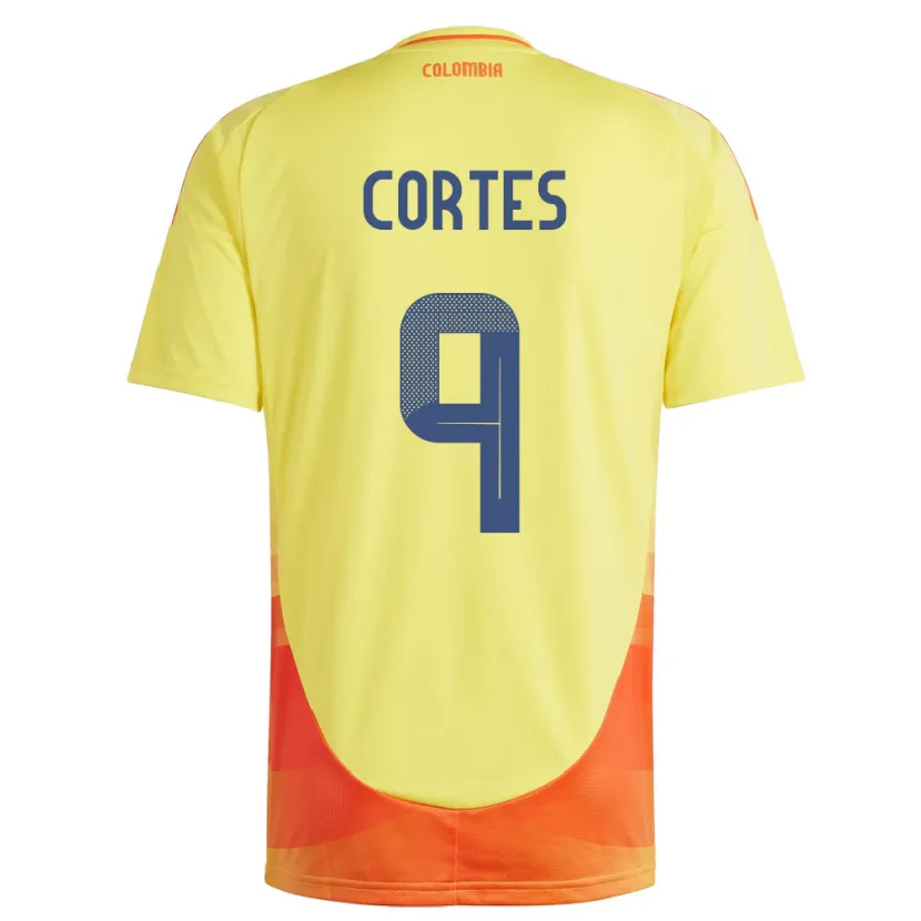 Danxen Barn Colombia Carlos Cortés #9 Gul Hjemmetrøye Drakt Trøye 24-26 Skjorter T-Skjorte