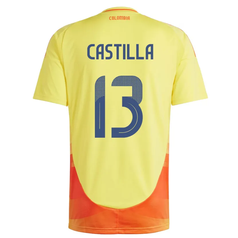 Danxen Barn Colombia Juan Castilla #13 Gul Hjemmetrøye Drakt Trøye 24-26 Skjorter T-Skjorte