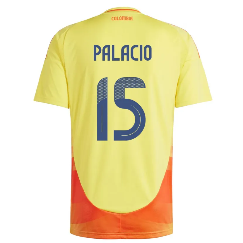 Danxen Barn Colombia Nelson Palacio #15 Gul Hjemmetrøye Drakt Trøye 24-26 Skjorter T-Skjorte