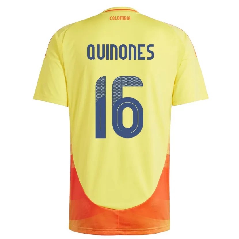 Danxen Barn Colombia Nelson Quiñónes #16 Gul Hjemmetrøye Drakt Trøye 24-26 Skjorter T-Skjorte