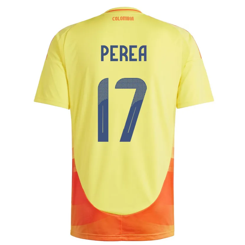 Danxen Barn Colombia Óscar Perea #17 Gul Hjemmetrøye Drakt Trøye 24-26 Skjorter T-Skjorte