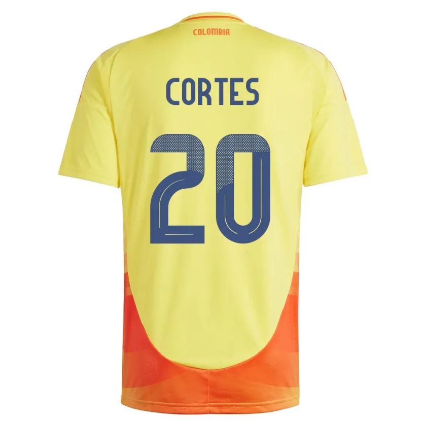 Danxen Barn Colombia Óscar Cortés #20 Gul Hjemmetrøye Drakt Trøye 24-26 Skjorter T-Skjorte
