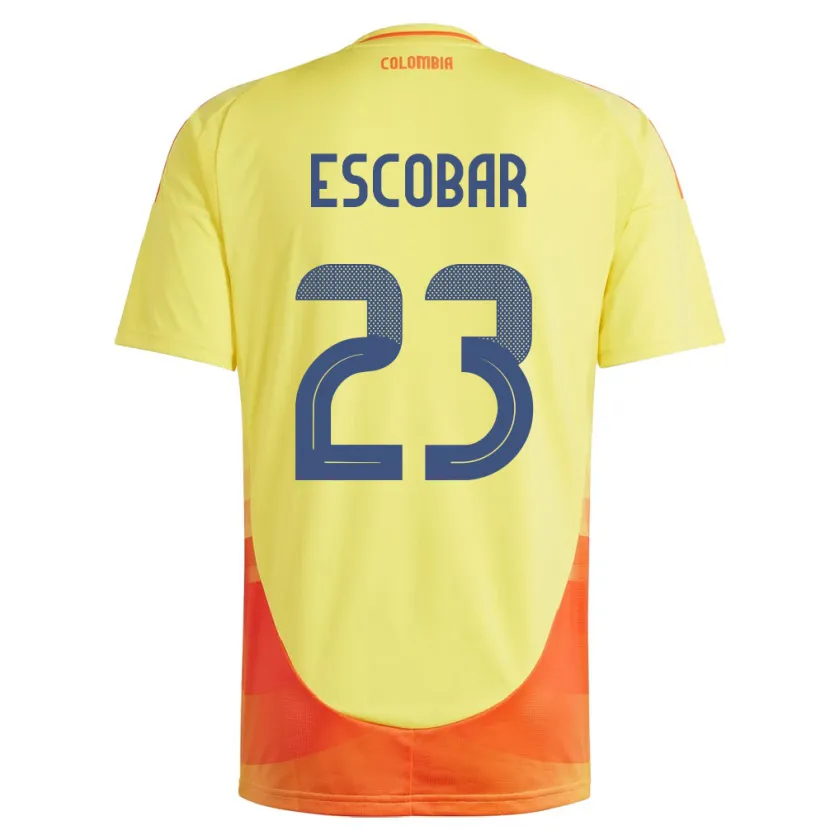Danxen Barn Colombia Josen Escobar #23 Gul Hjemmetrøye Drakt Trøye 24-26 Skjorter T-Skjorte