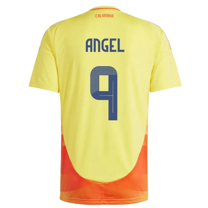 Danxen Barn Colombia Tomás Ángel #9 Gul Hjemmetrøye Drakt Trøye 24-26 Skjorter T-Skjorte