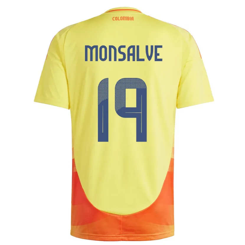 Danxen Barn Colombia Miguel Monsalve #19 Gul Hjemmetrøye Drakt Trøye 24-26 Skjorter T-Skjorte