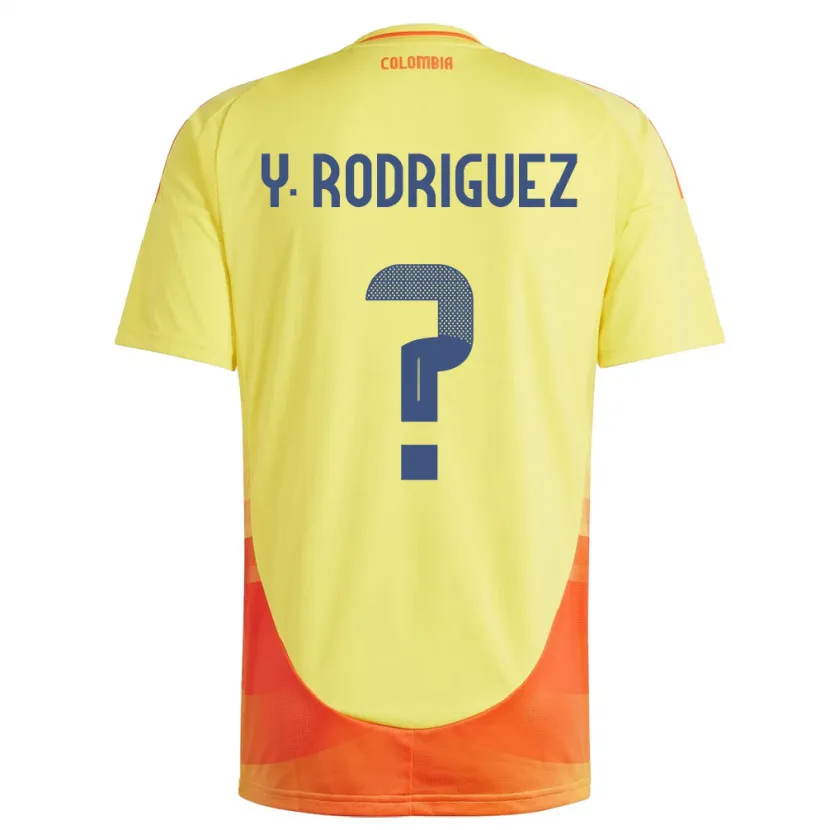Danxen Barn Colombia Yefrei Rodríguez #0 Gul Hjemmetrøye Drakt Trøye 24-26 Skjorter T-Skjorte