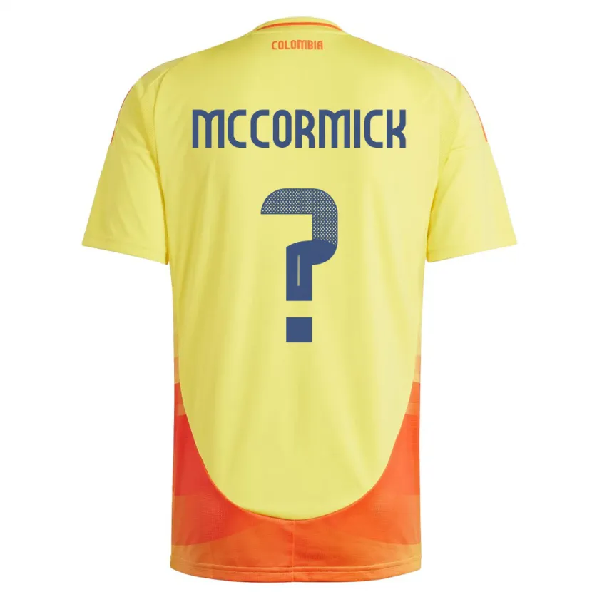 Danxen Barn Colombia Hollman Mccormick #0 Gul Hjemmetrøye Drakt Trøye 24-26 Skjorter T-Skjorte