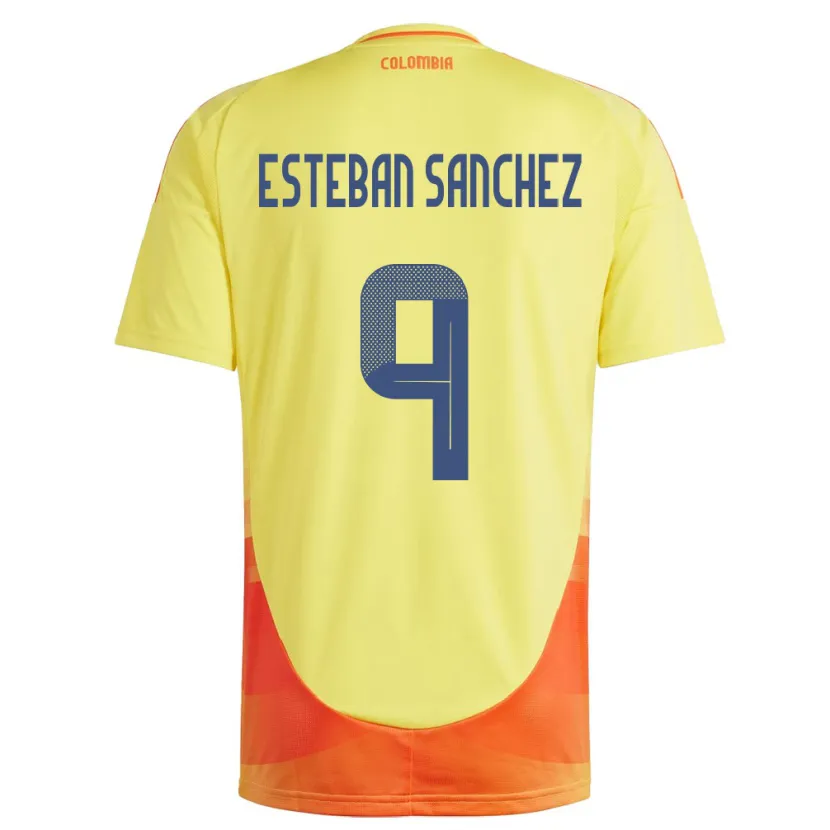 Danxen Barn Colombia Juan Esteban Sánchez #9 Gul Hjemmetrøye Drakt Trøye 24-26 Skjorter T-Skjorte