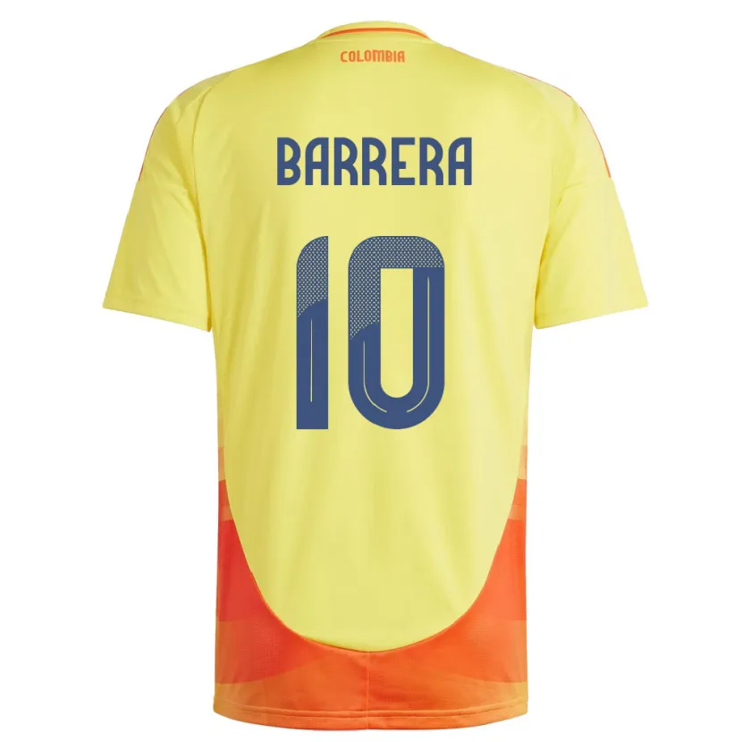 Danxen Barn Colombia Jordan Barrera #10 Gul Hjemmetrøye Drakt Trøye 24-26 Skjorter T-Skjorte