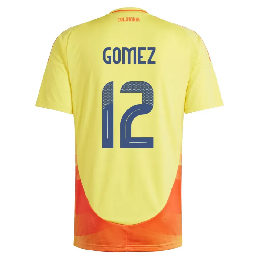 Danxen Barn Colombia Juan Gómez #12 Gul Hjemmetrøye Drakt Trøye 24-26 Skjorter T-Skjorte