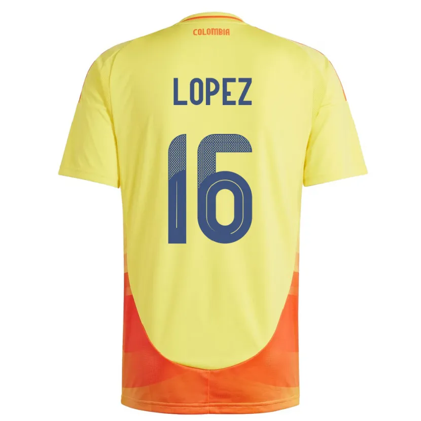 Danxen Barn Colombia William López #16 Gul Hjemmetrøye Drakt Trøye 24-26 Skjorter T-Skjorte