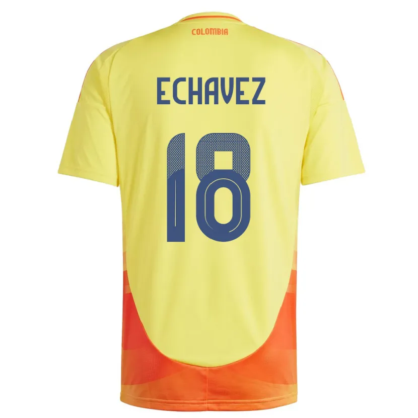 Danxen Barn Colombia Jhon Echavez #18 Gul Hjemmetrøye Drakt Trøye 24-26 Skjorter T-Skjorte