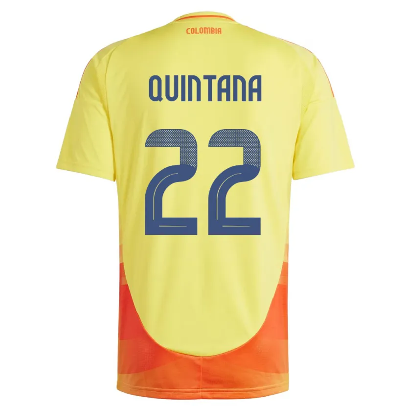 Danxen Barn Colombia Breiner Quintana #22 Gul Hjemmetrøye Drakt Trøye 24-26 Skjorter T-Skjorte