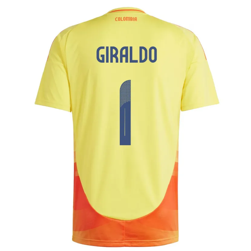 Danxen Barn Colombia Natalia Giraldo #1 Gul Hjemmetrøye Drakt Trøye 24-26 Skjorter T-Skjorte