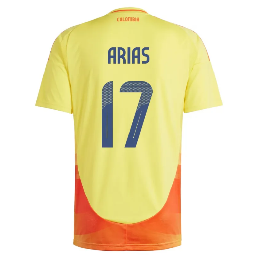 Danxen Barn Colombia Carolina Arias #17 Gul Hjemmetrøye Drakt Trøye 24-26 Skjorter T-Skjorte