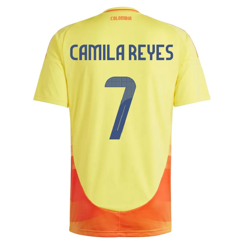 Danxen Barn Colombia María Camila Reyes #7 Gul Hjemmetrøye Drakt Trøye 24-26 Skjorter T-Skjorte